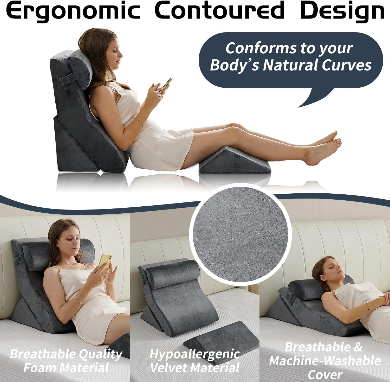 Qirroboni 4-Piece Wedge Pillow Set: An In-Depth Review - Elevate Your ...